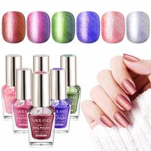 SAVILAND Chameleon Nail Polish Set: 6 Colors Aurora Shimmer Fingernail Polish Holographic Green Purple Red Glitter,Fast Quick-Dry Nail Lacquer Manicure Art Kit(10ml*6) - 6 Chameleon Colors - 查看 1