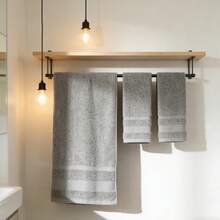 3 件 100% 纯棉速干高吸水柔软多巴胺彩色毛巾大浴巾套装，家庭浴室酒店健身房泳池海滩美容院水疗中心，男女通用，可机洗，情人节礼物，母亲节礼物家庭浴室装饰夏季返校美容院家庭浴室 - 灰色 - 查看 2