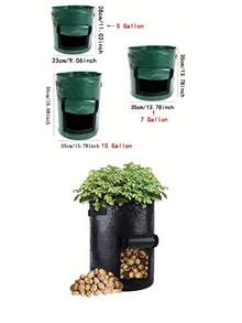 1个带翻盖和提手的土豆种植袋，耐用布料材质，适合种植洋葱、水果、西红柿、胡萝卜、蔬菜等，带排水孔，适合户外使用，可用于复活节、园艺、户外种植、家居装饰、花园装饰、阳台和庭院装饰。 - 查看 11