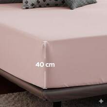 40CM Deep Fitted Sheet, Hotel Quality Soft Comfortable For All UK Bed Sizes - Pink - View 12