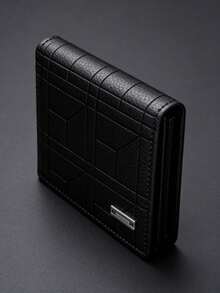 1Pcs SHABILI Korean Style Men's Short Wallet Classic Popular Horizontal Design Large Capacity With Multiple Card Slots Business Wallet For Men Wallet Purse Wallet Men Wallet Leather - Black - View 10