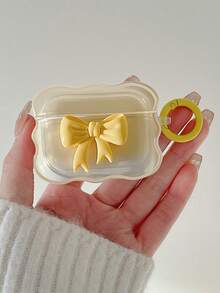 1 pieza Funda para auriculares con lazo ondulado amarillo, compatible con Apple 1/2/3/4, Pro 1/2 Funda protectora - Amarillo - Ver 9