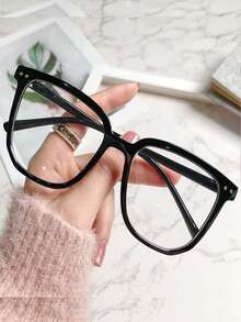 1 pieza Gafas planas ligeras con marco completo y estuche con cremallera - transparente - Ver 3
