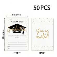 2026届毕业派对邀请函 - 2026届毕业邀请函，闪亮星星可填写邀请卡，适用于高中和大学毕业派对庆祝活动 - A - 查看 9