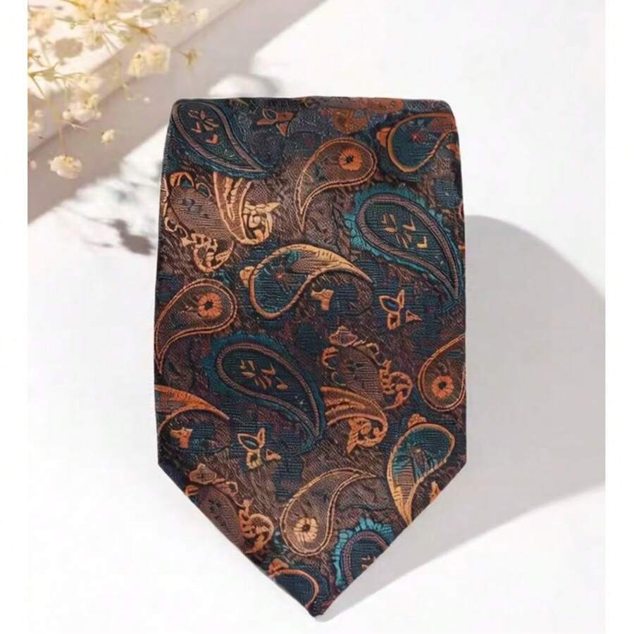 1 chiếc cà vạt bản rộng bằng polyester họa tiết jacquard, phụ kiện trang trọng dành cho nam giới, thích hợp cho các dịp lễ hội, quà tặng Ngày của Cha. - Nhiều màu - Xem 1