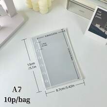 1本A5/A6/A7贴纸簿，A5计划本，A7活页夹，A5替换装，附赠10张高品质透明替换贴纸，可用于DIY贴纸、贴纸簿交换、节日礼物、返校用品 - 透明 - 查看 9
