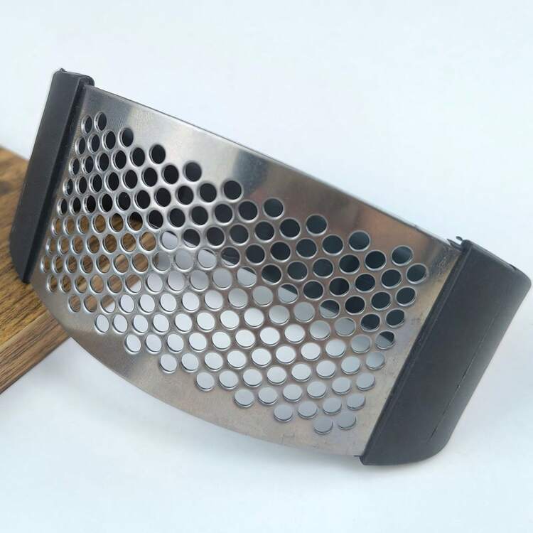 JIASLING 2pc 304 Stainless Steel Garlic Press - Rocker Metal Garlic Mincer, Washable, Chopper, Masher For Kitchen Gadgets - Silver - View 2