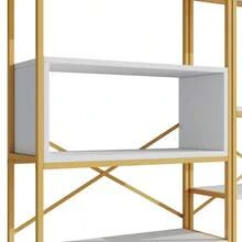 Librerie - Oro+Bianco + MDF+Metallo + Moderno-1 - Visualizzare 8