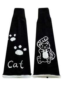 1 Pair Cute Cat Lolita Black Goth Knitted Leg Warmers - Multicolor - View 7