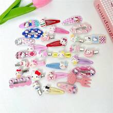 SANRIO 15 Pcs/Set KT Pink Hair Clip Set, Cute Plush Cat Mouth Hair Clips, Japanese Side Hair Accessories, Valentine's Day Gift, KT Cat Headwear - Cartoon - View 12