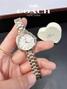 Tatum Series Women's Quartz Watch, Gold Tone Case Gold Stainless Steel Band White Dial - Gold - View 7