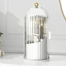 Bathroom Sink Organizer,Premium ABS Plastic Bathroom Organizer Caddy,Multi-Use Countertop Storage Stand,Toothbrushes Storage,Toothpaste Tubes Organizer,Home Bathroom Organizer,Dorm Bathroom Caddy,Apartment Vanity Organizer,Family Bathroom Storage,Personal Use Bathroom Organizer,Daily Use Bathroom Storage,Non-Slip Base,360° Rotating Design,3 Slots Storage,Sliding Lid,Dustproof,Easy To Clean,Stylish Appearance,Space-Saving Design,Premium ABS Plastic,Durable,Sturdy,Lightweight,Waterproof,Easy To Install,No Complex Steps,Reusable,Long Service Life,Compact Size,Portable,Multi-Scene Use,Vanity Counter Storage Solution - trắng - Xem 10