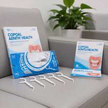 Kit Of 50 Toothpicks With Dental Floss For Interdental Cleaning, Complete Oral Hygiene, Removes Residue Between Teeth, Ergonomic Handle With Toothpick Tip, Practical Product For Daily Dental Care At Home Or At Work - trắng - Xem 1