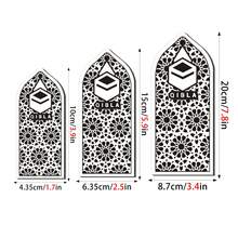 OUTANA Biển chỉ dẫn tiệc tùng tự dính bằng acrylic, có thể tháo rời, hình dạng nhà thờ Hồi giáo, biển chỉ dẫn hướng cầu nguyện cho người Hồi giáo, có sẵn màu đen, trắng và vàng. - MB7051 - Xem 4
