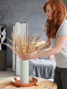 6pcs Gold Glitter Artificial Plants, Realistic Gold Fern Leaves Fake Plants, Suitable For Floral Arrangement, Mother's Day Gift, Mother's Day Decor, Wedding Decor, Home Decor, Room Decor, Wall Decor, Gold Room Decor And Room Accessories. Fake Plants Centerpiece Decor For Dining Table, Wedding Centerpiece - Gold - View 9