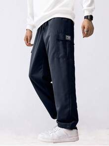 Men's Outdoor Stretch Multi-Pocket Work Pants - Drawstring Waist, Multi-Pocket Design, Suitable For Hiking And Daily Comfort, Durable And Comfortable Wear, Outdoor Pants | Casual Sports Pants, Multiple Colors Available, Suitable For Daily Wear And Casual Outings, Perfect Gift For Boyfriend And Father - Navy Blue - View 5
