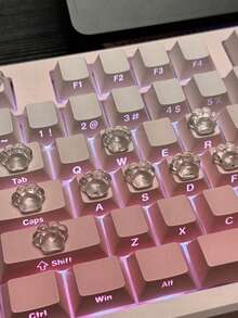 50pcs Cat & Heart Themed Keyboard Stickers, Cute Laptop/Desktop Keyboard Decor Stickers, For Typing & Gaming, Charming Accessory For Women, 1 Set - View 9