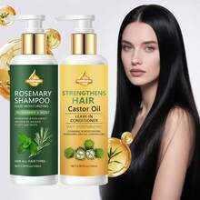 SUMIFANG 两瓶装，每瓶100毫升。迷迭香洗发水和蓖麻油护发素。可温和去除头皮油脂和污垢，平衡头皮水油比例。洗后头皮清爽不紧绷，发根更显蓬松。 - 控油 - 查看 3