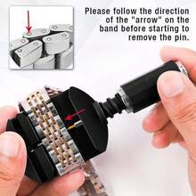 Professional Watch Link Band Sizing Removal Tool Kit For Watch Bracelet Adjustment, Watch Pin Removal Adjustment Tool Kit, Portable Repair Tools - Black - View 6