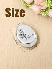 Custom Name Folding Mirror Comb With Birth Flower, Personalized Compact Mirror With Brush For Travel Makeup Daily Use, Elegant Mini Hair Comb Mirror For Purse Vanity, Meaningful Mother's Day Birthday Gift For Mom Wife Friend, Customized Portable Beauty Tool, Customizable Unique Keepsake - Multicolor - View 3