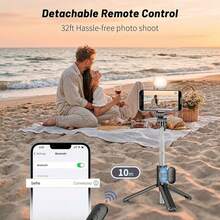 Tangle-Free Premium Quality 70'' Extendable Selfie Stick Tripod With Fill Light & Wireless Remote, Portable Phone Tripod Stand For Android, Adjustable Travel Selfie Stick Mother's Day Birthday Gift - 70inch - View 3