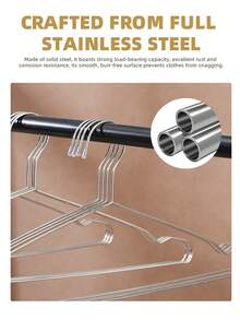 Giá phơi quần áo bằng thép không gỉ (10/20 chiếc), giá treo quần áo chống trượt dùng trong gia đình. - Bạc - Xem 5