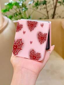 1个时尚简约亲肤PC材质可爱简约蜘蛛网爱心元素折叠手机壳，可保护手机并防止跌落，适用于：三星Galaxy Zflip 3/Zflip 4/Zflip 5/Zflip 6/Zflip 7/ Find N3 Flip/ Razr 50 Ultra/ Razr 60 Ultra/ Razr 60/ Razr 50/小米MIX Flip/Galaxy Z Flip7 FE - 粉色 - 查看 15
