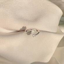 1 pieza Anillo floral de moda adecuado para uso diario - Plateado - Ver 4