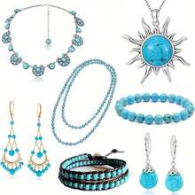 50/100 hạt ngọc lam tự nhiên tròn 8mm, hạt rời kèm dây chun, dùng để làm vòng tay và vòng cổ. - Màu xanh lam - Xem 9