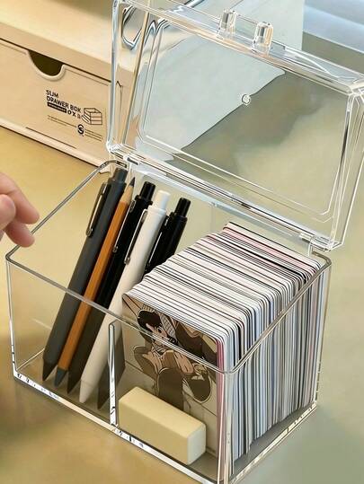 Hộp trưng bày bưu thiếp bằng acrylic trong suốt - Có thể chứa 400 bưu thiếp, chống bụi và dễ lắp ráp, lý tưởng cho người sưu tầm.