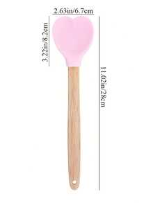 1pc Heart-Shaped Silicone Baking Scraper Set - Long Handle Heat-Resistant Cream Scraper, Cake Mixing Tool, Home Baking Utensils, Heart-Shaped Jam Scraper, Dessert Making Tool, Suitable For Home And Thanksgiving - View 12