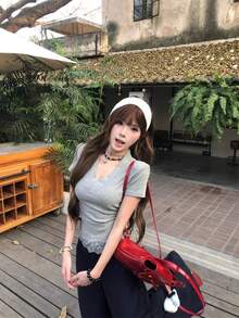 Women Tops - Grey - View 6