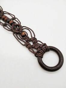 1 chiếc thắt lưng bằng polyester dệt rỗng, họa tiết hình thoi, phù hợp cho mọi mùa, đặc biệt là mùa hè. - Nhiều màu - Xem 2