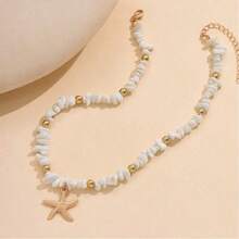 1件装女士独特夏季海星吊坠项链 - 金色 - 查看 3