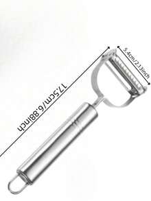 1pc 3-In-1 Stainless Steel Multi-Function Fruit & Vegetable Peeler, Slicer, Grater, Kitchen Tool Set - Silver - View 11