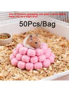 50pcs/Pack Winter Warm Small Pet Supplies - Colorful Small Pet Nest Pad, Suitable For Hamsters, Teddy Bears, Hedgehogs, Etc., Soft & Comfortable Habitat, Easy To Clean Pet Cage Accessories (Multiple Colors Available) - Multicolor - View 12