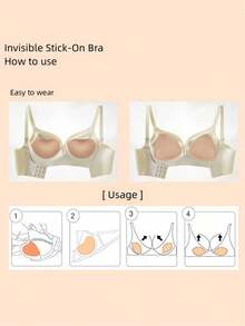 2pcs Reusable Adhesive Push-Up Bra Pads - Sticky Bra Pads With Padding For Dresses, Bikinis - Adhesive Bra Pads, Sticky Push-Up Bra Inserts, Adhesive Cleavage Enhancer Bra Pads - Multicolor - View 5