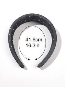 1件波点发箍，法式优雅风格甜美复古柔软日常佩戴派对下午茶高冠防滑固定刘海及碎发发饰 - 彩色 - 查看 3