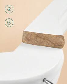SONGMICS KleiderbÜgel Holz, 50er Set, BÜgel aus Massivholz, Einkerbungen im Schulterbereich, rutschfester Hosensteg, um 360° drehbarer Haken, fÜr AnzÜ, Hemden, weiß-silbern CRW03W-50 JZS1 - Grau + Silbern - Übersicht 10