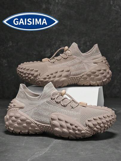 GAISIMA 1 đôi giày thể thao nam với phần thân trên bằng vải dệt họa tiết, đế ngoài dập nổi độc đáo, giày casual phù hợp cho phong cách đường phố và sử dụng hàng ngày.