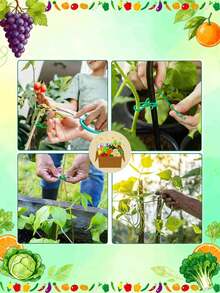 50/100/200个装可重复使用园艺扎带，用于植物藤蔓、树木、灌木的支撑，带锁扣和可调节拉链，是整理线缆的理想选择。 - 條狀 - 查看 7