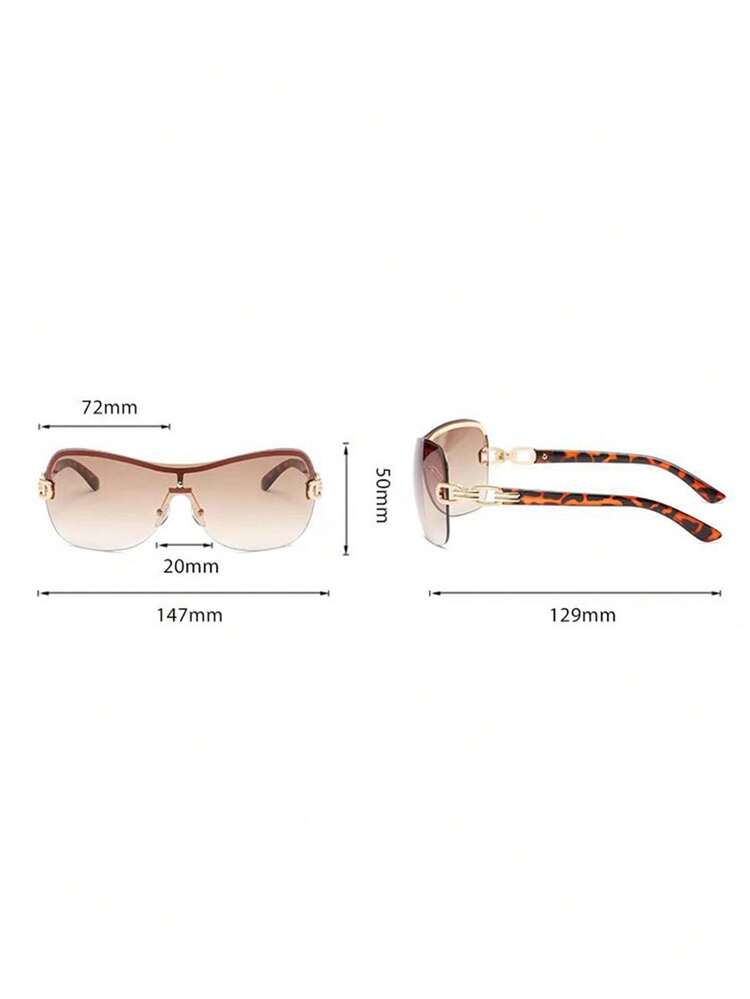 Kính thời trang unisex phong cách Y2K, kính nữ gọng vuông ngoại cỡ không gọng, thích hợp cho các chuyến đi chơi và kỳ nghỉ hè, lý tưởng cho bãi biển, phong cách công sở thường ngày, du lịch ngoài trời, phong cách sinh viên trở lại trường và nhiều dịp khác trong mùa xuân và mùa hè. - Màu nâu  Mocha - Xem 5