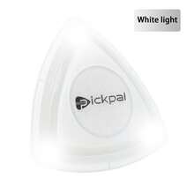 PICKPAL LED发光吉他拨片，木质电吉他拨片，3种灯光颜色可选（白/绿/粉） - 白色 - 查看 8