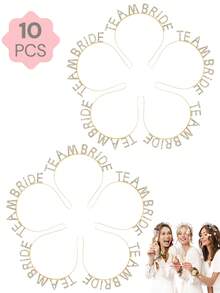 1/5/10 件装 Teambride 水晶发箍，闪亮单身派对发饰，新娘派对礼物，伴娘时尚婚礼准备装饰 - 彩色 - 查看 20