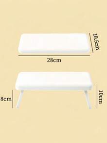 Reposabrazos para manicura, reposabrazos plegable de plástico, reposamuñecas para salón de manicura, reposabrazos dedicado, soporte de herramientas de estilo minimalista, portátil y plegable (28*10.5 cm) - Blanco - Ver 3