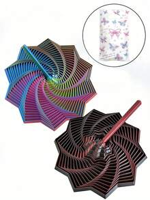 1/2个3D打印螺旋塔，附赠礼品袋，闪亮胡萝卜塔，多边形3D旋转塔，放松桌面摆件，减压道具，办公室装饰，生日礼物，解压玩具，抗压玩具，派对礼品，放松玩具 - 彩色 - 查看 12