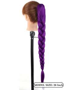1款动漫人物紫色长发鱼骨辫马尾假发 | 耐高温纤维，万圣节和圣诞节服装的理想之选 - 彩色 - 查看 4