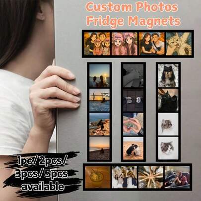 Customizable Photo Strip Refrigerator Magnets, Suitable For Halloween, Christmas Home Decor, Weddings, Birthdays, Parties, Travel Souvenirs, Family Albums, Life Records, Unique Photo Gifts For Friends, Couples, Graduation Gifts