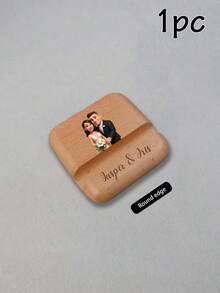 Cute Minimalist Basic Wooden Customized Phone Stand Custom Photo & Name Phone Stand, Personalized Couple Image Phone Holder For Desk Office Video Watching Daily Use, Cute Cartoon Photos, Minimalist Aesthetic Mobile Stand Gift For Mother'S Day Birthday, Customized Picture Dock For Friends Family Couple, Customizable Name Unique Keepsake Present Mother'S Day Mom Anniversary Gift - Multicolor - View 9