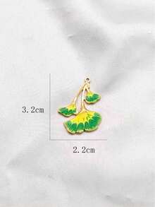 1pc Summer Casual Botanical Element Stainless Steel Pendant, Suitable For Daily Wear, Travel, And Gifts - Yellow Gold - View 7